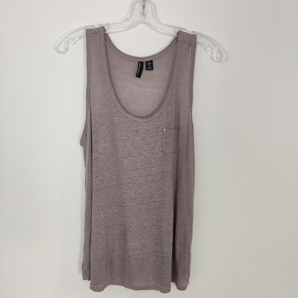 Cynthia Rowley Women's 100% Linen Tunic Tank Top Size Medium Rose Pink Summer
